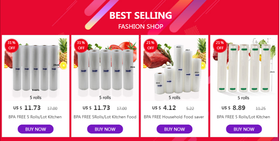 BPA FREE Household Food saver Vacuum bag Storage Bags Machine Film Sealer Vacuum Packer Saran Wrap Food Fresh Keeping 1 Roll